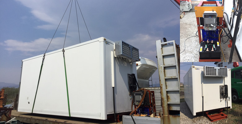 導入事例 函館市西桔梗町 冷凍コンテナ、コンプレッサー加工制作、台座加工制作、コンテナ導入事例の画像 更新2018年1月5日